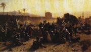 Wilhelm Gentz An Arab Encampment. 1870. Oil on canvas Sweden oil painting artist